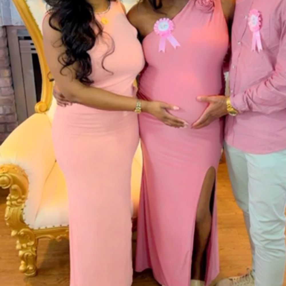 Elegant Pink Backless Dress